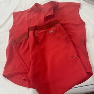 Figs Women's Scrub Pants in Rust Red